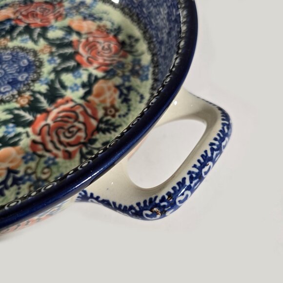 Unikat 1897 Ultimate Bakeware Col. 2007 Floral Handmade 12 x 2.5 Polish Pottery - Picture 9 of 14